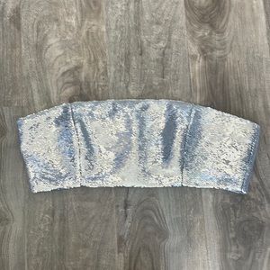 Meshki Parker Silver Sequin Bandeau - Size Medium